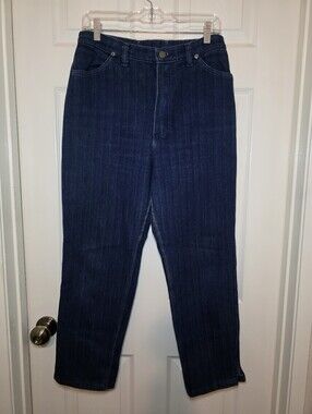 Vintage Wrangler Misses Full Fit Sz 14 Pin Stripe Jeans Straight USA